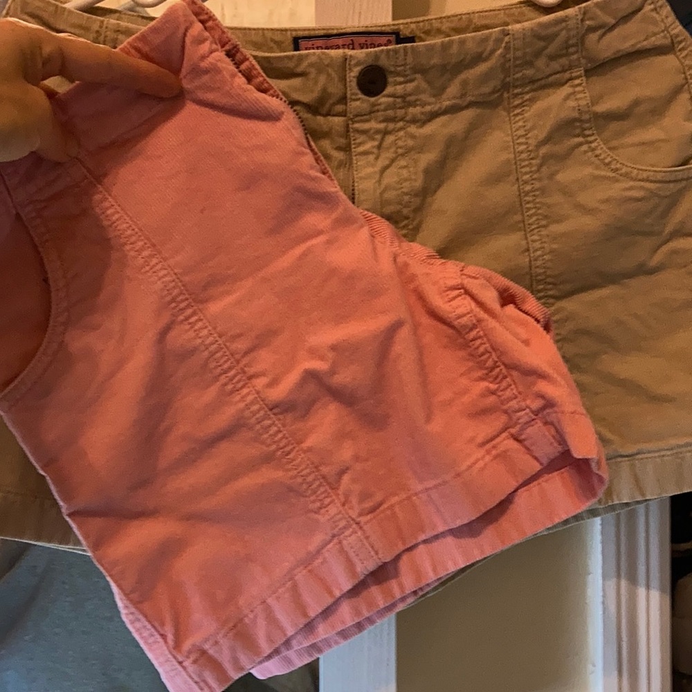 Vineyard Vines Tan and Pink  Corduroy Shorts